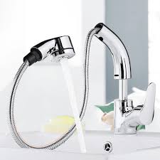 Enki ks041 stainless steel kitchen sink inset 1.0 single bowl round kitchen sink unit reversible sink drainer with strainer plugs sink with drainboard. Kitchen Sink Faucet Pull Out Rotation Spray Mixer Liftable Cold And Hot Water Ebay