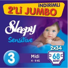 sleepy 3 beden 68 adet 4 9 kg 2li jumbo bebek bezi 44 00 tl ile n11 com da sleepy bebek bezi fiyati ve ozellikleri bebek bezi bebek bezi bebek urunler