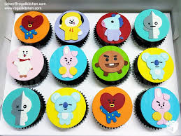 K Pop Bt21 Cupcakes Cakes By The Regali Kitchen Bts Birthdays Bts Cake Bts Happy Birthday