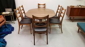 lane rhythm dining table and six chairs