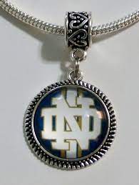 Ncaa Notre Dame Fighting Irish Glass Pendant Charm For Necklace Or Bracelet 20mm Handmade Notredamefight Irish Glass Notre Dame Fighting Irish Fighting Irish