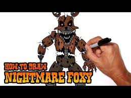 How To Draw Nightmare Foxy Fnaf 4 Step By Step Easy Cartoon Drawings Fnaf Foxy