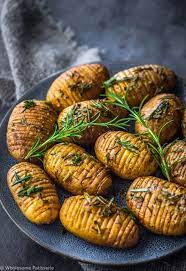 Rosemary Garlic Mini Hasselback Potatoes Wholesome Patisserie Recipe Vegan Christmas Dinner Hasselback Potatoes Christmas Dinner Sides