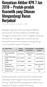 Click edit button to change this text. Geng Farmasi Otai On Twitter Retweet Dghisham Npramalaysia Awas 5 Produk Kosmetik Yang Berada Di Pasaran Dikesan Mengandungi Dicemari Racun Berjadual Merkuri Tretinoin Hydroquinone Artikel Lanjut Https T Co Wf5yyawrrw Https T Co
