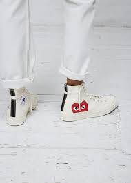 Black And White Striped Converse High Tops Comme Des Garcons Play High Top Women S Converse Chuck Taylor Outfits With Converse Top Sneakers Outfit White Converse Outfits