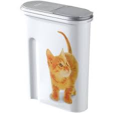 Curver Dry Cat Food Container 1 5 Kg Or 4 5l Silver White Cat Motif Dry Cat Food Pet Food Storage Cat Food