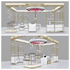 Meetlady Cosmetic Showcase Which Is Located In Wanda Square In China Kiosk Design Jewelry Store Design Retail Design