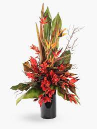 Mixed floral artificial arrangement with whitewashed planter. Midesigns Shop Artificial Flower Arrangements Australia Wide