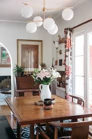 Gold Globe Light Fixture Over Vintage Dining Table Set Sfgirlbybay Diningroomidea Vintage Dining Table Farmhouse Dining Room Table Lights Over Dining Table