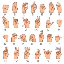 Making an important gesture with sign language