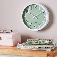 3d Numbers 25cm Wall Clock Sage Wall Clock Numbers Clock Wall Clocks Living Room