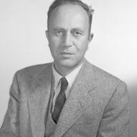 William Brobeck and Dr. Joseph Gilbert Hamilton, taken in 1955 or 1956 by  California Academy of Sciences, Moss Photography of San Francisco. Morgue  1956-12 (P-2)