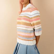 Piece is knitted top down with short rows and stripes. 10 Free Knitting Patterns To Try This Spring Wonder Forest