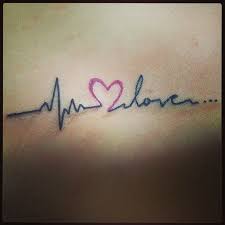 Ekg Heartbeat Tattoo With Pink Heart Love 3 Heartbeat Tattoo Baby Tattoos Tattoos