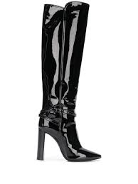 Apparel » women's » women's footwear » women's boots » thigh high boots. Saint Laurent Patent Leather Boots Black Milanstyle Com
