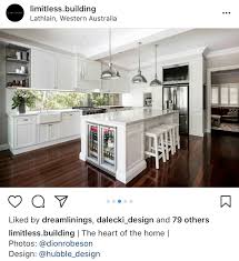 Instead of installing their kitchen along the wall as planned, they decided to create an island bench. Bar Fridge In The End Of The Island Bench Kitchen Island Bar Kitchen Island Bench Kitchen Wine Fridge