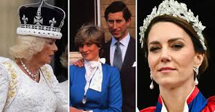 Prinsessan Kate markererar för Diana framför kung Charles