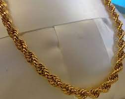 Vintage Golden Monet Twisted Rope Chain Necklace Designer Signed Classic Jewelry Classic Jewelry Chain Necklace Vintage Jewelry