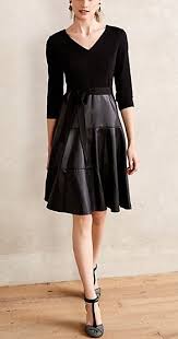 Vegan Leather Fit Flare Dress Anthrofave Fashion Gorgeous Black Dress Fit And Flare Dress