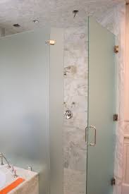 Seamless Etched Shower Shower Satin Etched And Low Iron Satin Etched Glass Creates A Unique Etched Glass Shower Doors Shower Doors Glass Block Shower