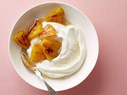 Honey Roasted Pineapple With Greek Yogurt Recipe Food Network Recipes Food Roasted Pineapple