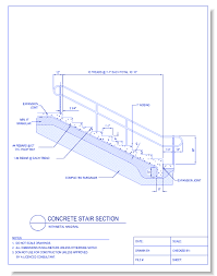 Stairs can cause injury that can be avoided by installing a handrail. Concrete Stair Section W Metal Handrail Caddetails Caddetails