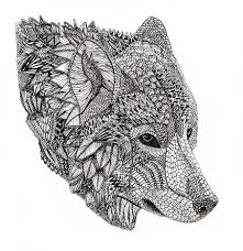 Printable cute wolf adult mandala grown up coloring page. Wolf Wolf Art Print Zentangle Animals Tribal Wolf
