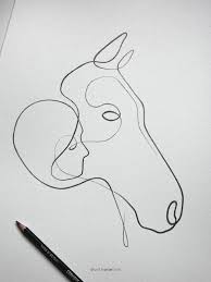 Black And White Line Art One Line Animal Drawing Original Abstract Horse Art Onelinetattoo Using Graph Abstract Horse Art One Line Animals Abstract Line Art
