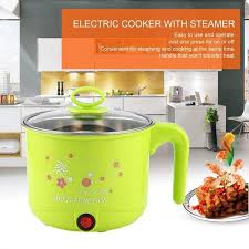 1 8l New Electric Cooker With Steamer Multifunction Stainless Steel Hot Pot Noodles Pots Rice Cooker Steamed Eggs Pan Soup Pots Cooker Rice Cooker Pot Noodle