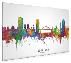 Home of sunderland afc, formed in 1879. Sunderland England Skyline Box Canvas Print With City Name 8880 Amazon Co Uk Handmade