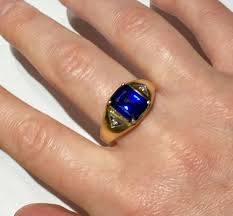 Men S Sapphire And Diamonds Art Deco Style Men S Ring Etsy Gold Ring Designs Rings For Men Ring Designs