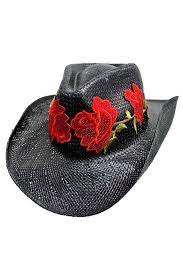 Texas Style Red Rose Cowboy Hat Cowboy Hats Black Cowboy Hat Red Cowboy Hat