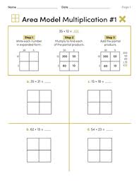 Try some of these anchor charts in your classroom to promote visual learning with your students. Area Model Multiplication 1 Worksheet Education Com