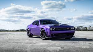 dodge dodge challenger car muscle car purple car vehicle 4k wallpaper hdwallpaper desktop in 2021 dodge challenger purple car dodge challenger hellcat