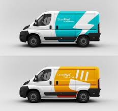 Unique Colours Stand Out Use My Blue Half Wrap Simplified Design Vehicle Signage Vehicle Wrap Advertising Van Signage