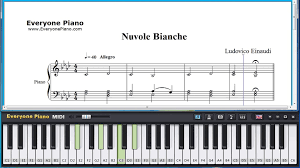 Free Nuvole Bianche Ludovico Einaudi Piano Sheet Music Tutorial Video Dailymotion