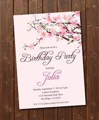 Printable Cherry Blossom Birthday Invitation Printable Pink Birthday Invitations Birthday Invitation Surprise Birthday Party For Women Girls Engagement Invitations Bridal Shower Invitations Printable Engagement Invitations Printable