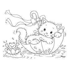 There are so many cute cats done in a cartoon style which really appeals to children as there are large blocks of white to allow the coloring in to be easy. Kitten Cat Coloring Page Cute Coloring Pages Coloring Pages