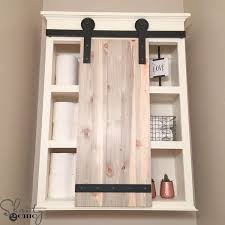 Diy Sliding Barn Door Bathroom Cabinet Sliding Barn Door Bathroom Bathroom Wall Cabinets Bathroom Wall Storage