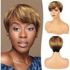 BeiSD Short Pixie Cut Hair Wig Natural Synthetic Wigs For Black/White Women  Heat Resistant Wig Natural Hair Women's Fashion Wig (Blue) : Amazon.co.uk:  Beauty