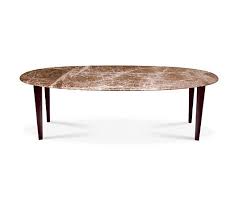 Oval Table Hermes Oval Table Tabletop In Emperador Brown Marble Metallic Structure With Ebony Taurillon Smooth Leather Base Me Oval Table Table Marble Table