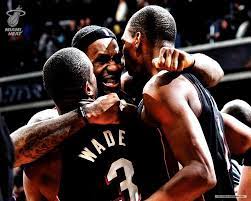Dwyane Wade Lebron James And Chris Bosh Nba Miami Heat Miami Heat Basketball