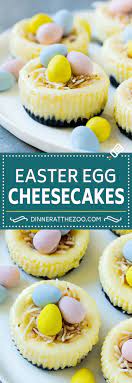 It uses only five ingredients, which you're likely to already have in the house. Easter Egg Cheesecakes Recipe Mini Cheesecakes Easter Dessert Recipe Birds Nest Cheesecake Eas Mini Cheesecake Recipes Desserts Easter Desserts Recipes