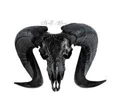 Carved Ram Skull Black Tribal 3 Ram Skull Skulls For Sale Skull Carving