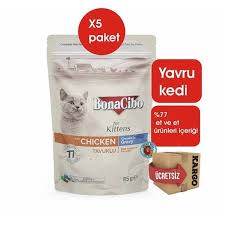 Bonacibo Soslu Tavuklu Pouch Yavru Kedi Yas Mamasi 85gr X 5 Pake Fiyatlari Ve Ozellikleri