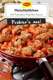 Fleischballchen Mit Tomaten Paprika Sauce Rezept Schinkenfleckerl Paprika Sauce Fleischballchen