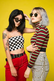 Aesthetic Black And Yellow Clothes Red And Yellow Studio Photoshoot Checkered Outfit Girl Outfits Dickies Women