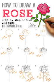 How To Draw A Rose Step By Step Guide For Beginners Craft Mart Flower Drawing Tutorials Easy Flower Drawings Flower Drawing