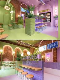 The other way to do it is to draw the. A Colorful Green And Purple Interior Has Been Designed For This New Restaurant In Milan