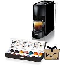 Nespresso essenza & aeroccino 3mini breville $75. Nespresso Krups Essenza Mini Xn1108 Black Capsule Coffee Machine Alzashop Com
